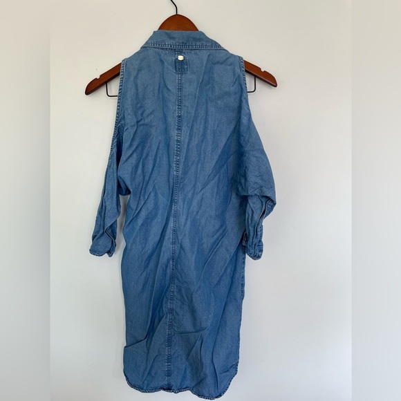 Guess Blue Denim-like Cold Shoulder Dress size XS - Picture 3 of 6